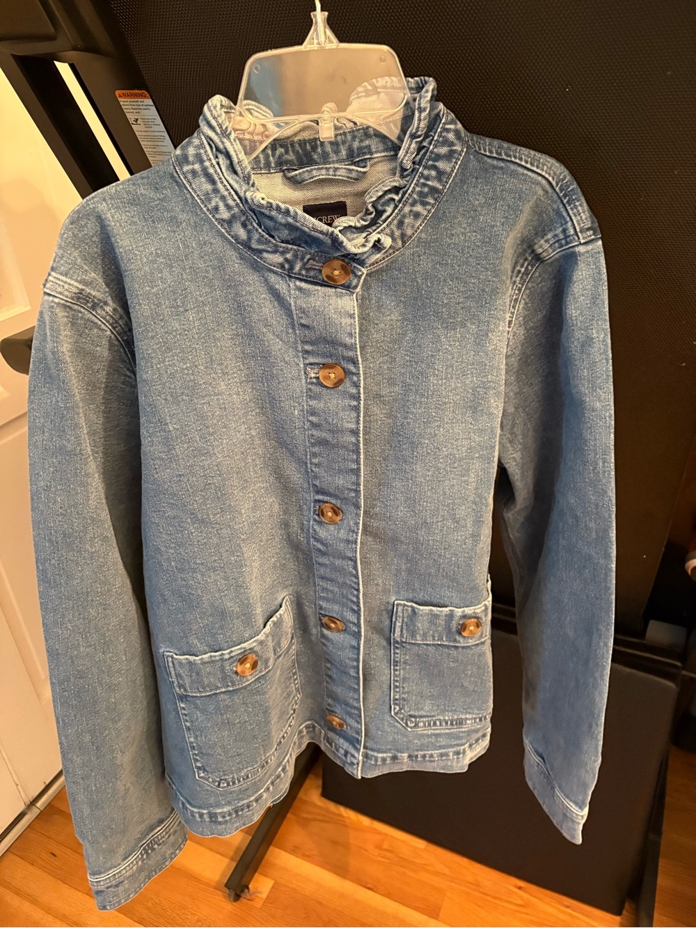 JCrew Factory Denim Button-Front Jacket in Pebble Blue Wash DN0224